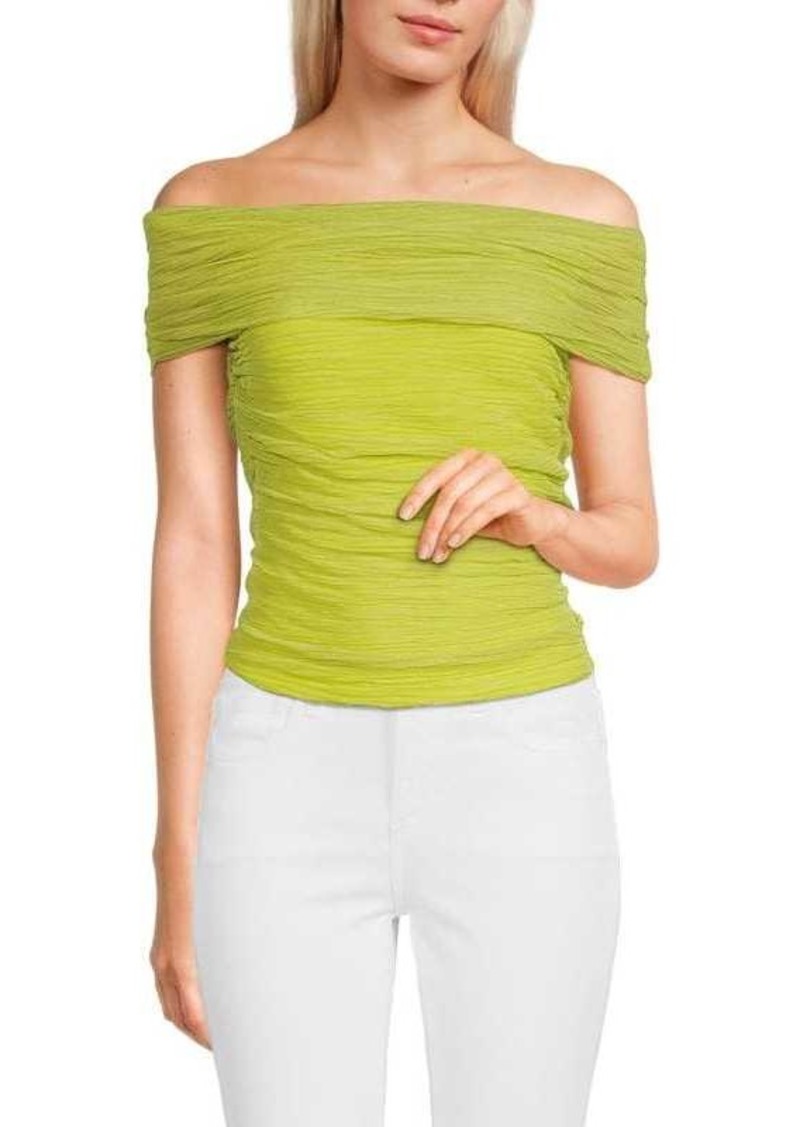 BCBG Max Azria Ruched Off Shoulder Top