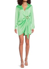 BCBG Max Azria Satin Mini Wrap Dress