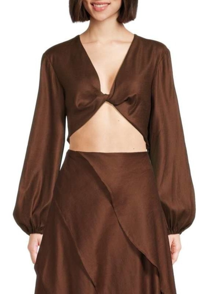 BCBG Max Azria Satin Twist Crop Top