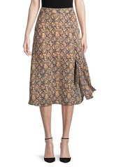 BCBG Max Azria Snakeskin-Print A-Line Skirt