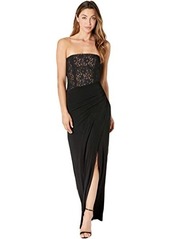 BCBG Max Azria Solid Matte Jersey with DTM Lace Evening Dress
