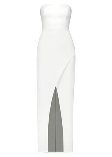 BCBG Max Azria Split Strapless Crepe Gown