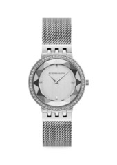 BCBG Max Azria Stainless Steel, Crystal & Mesh Bracelet Watch