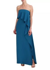 BCBG Max Azria Strapless Cascading Ruffle Gown