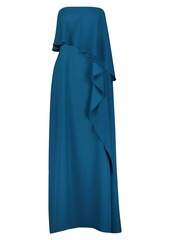 BCBG Max Azria Strapless Cascading Ruffle Gown