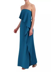 BCBG Max Azria Strapless Cascading Ruffle Gown