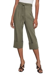 BCBG Max Azria Tie-Front Cuffed Cropped Pants