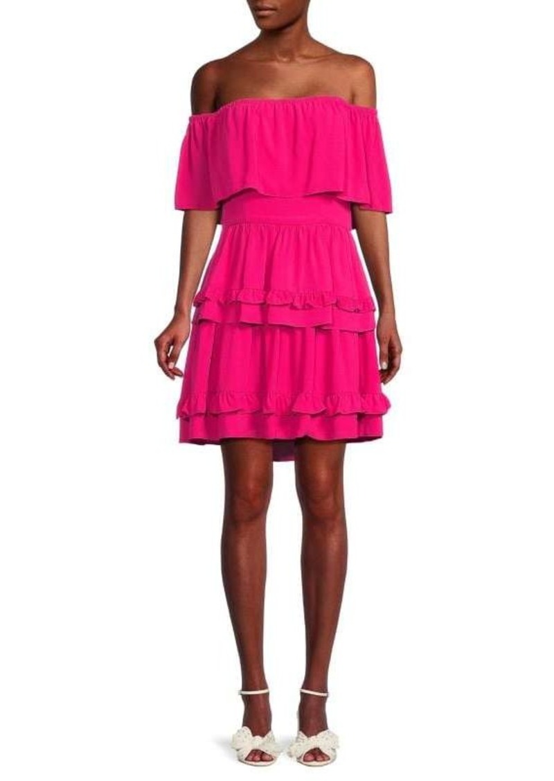 BCBG Max Azria Tiered Mini Flare Dress