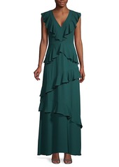 BCBG Max Azria Tiered Ruffle Long Gown