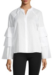 BCBG Max Azria Tiered Ruffle Sleeve Blouse