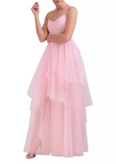 BCBG Max Azria Tiered Tulle Corset Gown