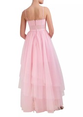 BCBG Max Azria Tiered Tulle Corset Gown