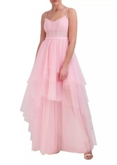 BCBG Max Azria Tiered Tulle Corset Gown