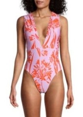 BCBG Max Azria Tropical Print One-Piece Swimsuit