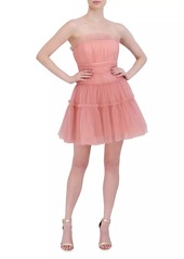 BCBG Max Azria Tulle Corseted Mini Dress