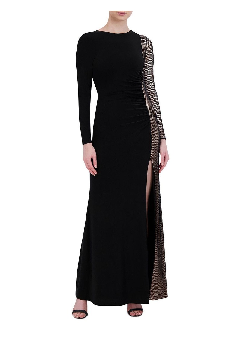 BCBG Max Azria Womens Embellished Long Evening Dress