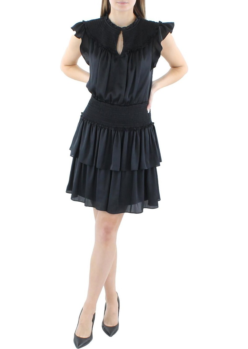 BCBG Max Azria Womens Tiered Ruffle Mini Dress