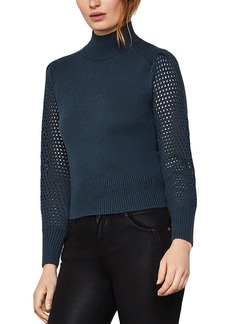 BCBG Max Azria Womens Turtleneck Cropped Pullover Sweater