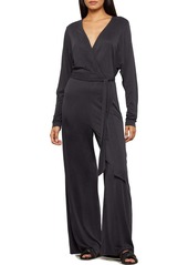 BCBG Max Azria Womens Wide Leg Surplice Jumpsuit