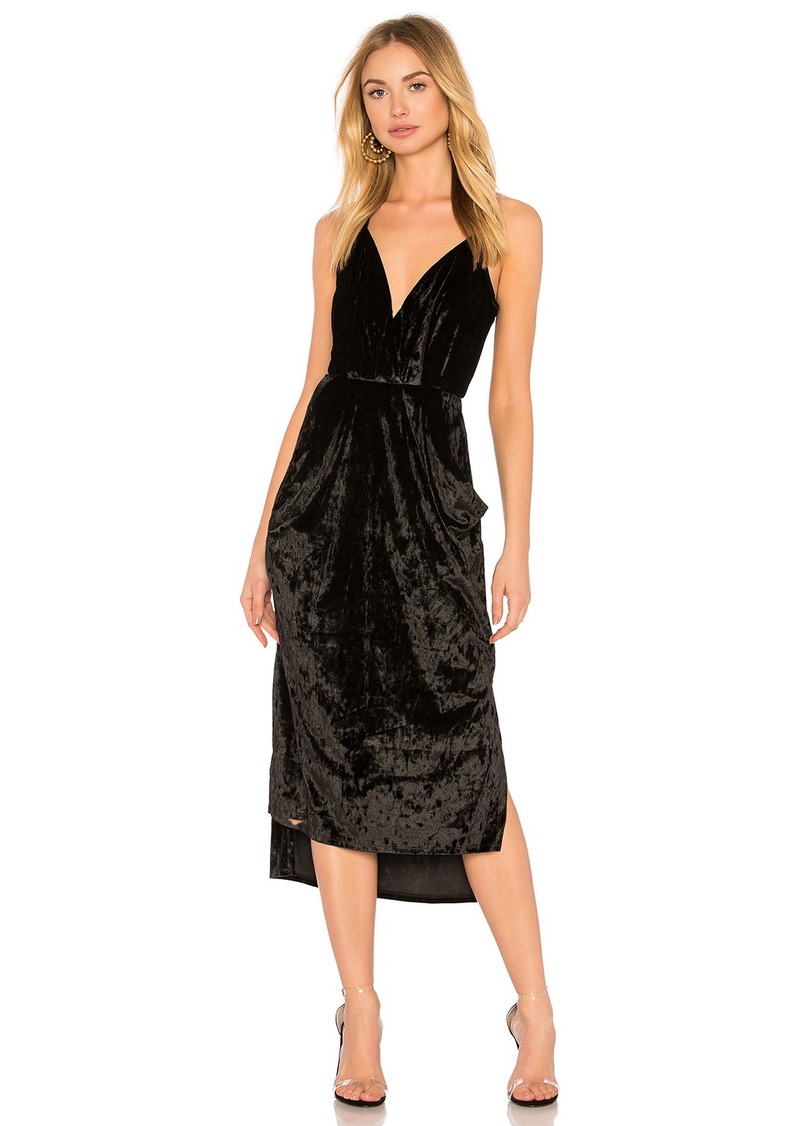 BCBG Midi Faux Wrap Dress In Black | Dresses