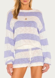 Beach Riot Ava Sweater In Lavender Stripe