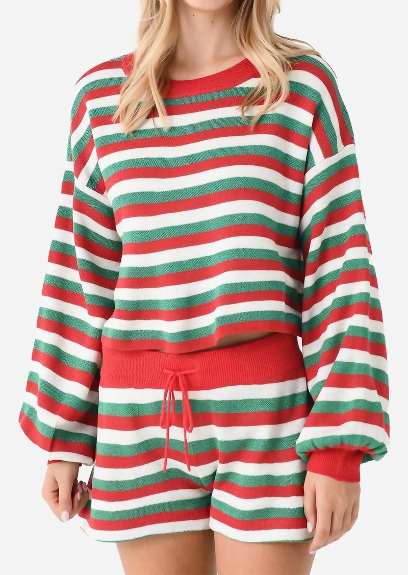 Beach Riot Ava Sweater In Merry Stripe