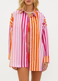 Beach Riot Alexa Stripe Long Sleeve Cover-Up Shirt
