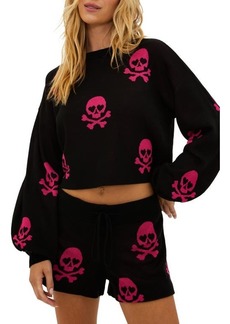 Beach Riot Ava Skull & Crossbones Sweatshirt