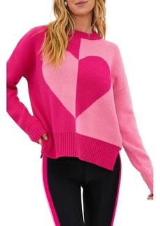 Beach Riot Callie Colorblock Heart Crewneck Sweater