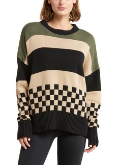 Beach Riot Callie Stripe Checkerboard Sweater