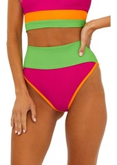 Beach Riot Emmy Colorblock High Waist Bikini Bottoms