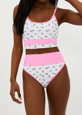 Beach Riot Emmy Floral Colorblock High Waist Bikini Bottoms