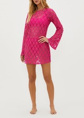 Beach Riot Goldie Lace Long Sleeve Cotton Blend Cover-Up Dress