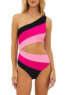 Beach Riot Joyce Stripe Cutout One-Piece Swimsuit