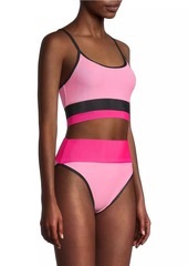 Beach Riot Eva Ribbed Colorblocked Bikini Top