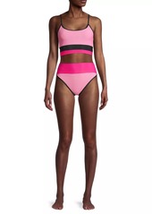 Beach Riot Eva Ribbed Colorblocked Bikini Top