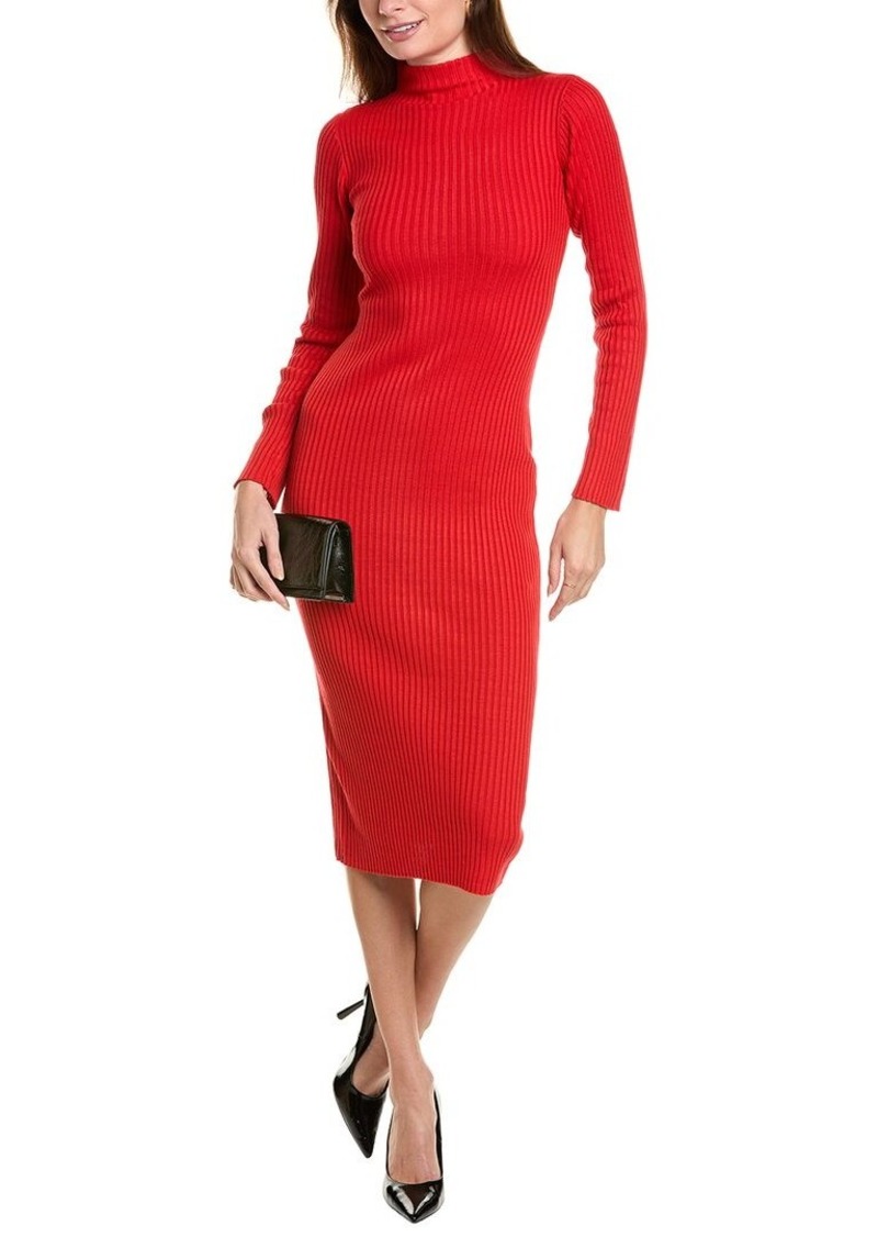 Bebe Bell-Sleeve Turtleneck Midi Dress