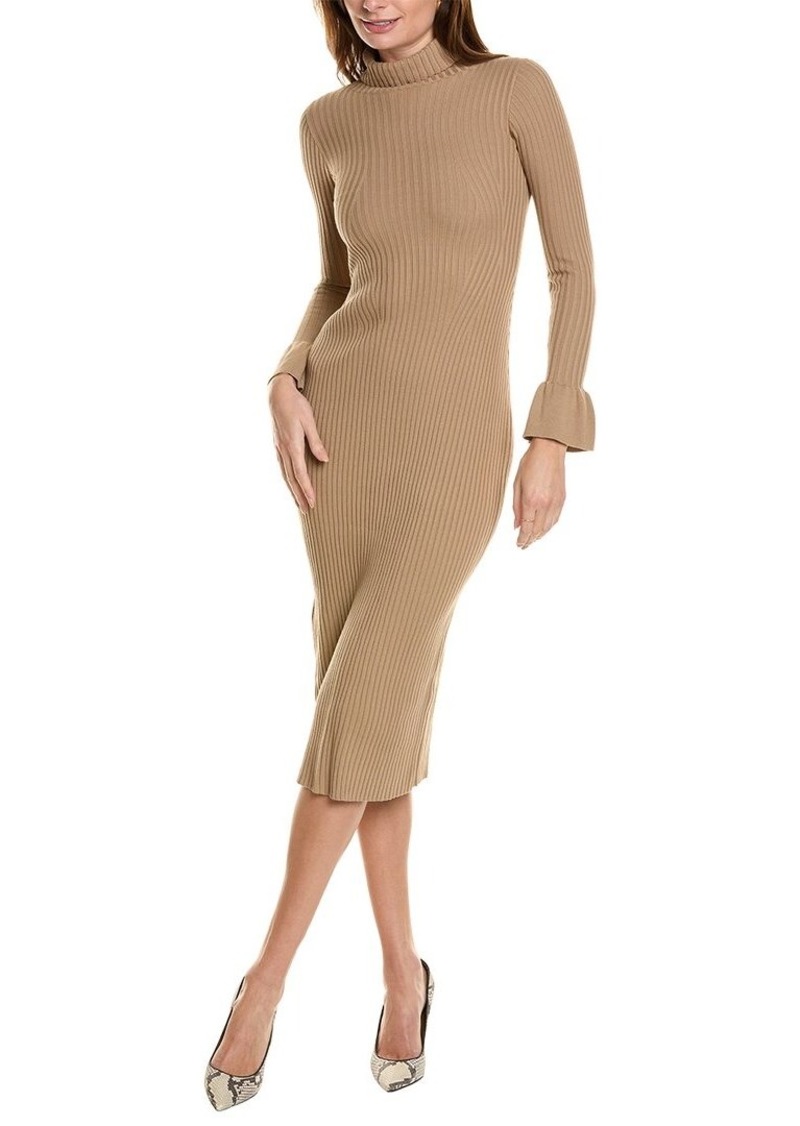 Bebe Bell-Sleeve Turtleneck Midi Dress