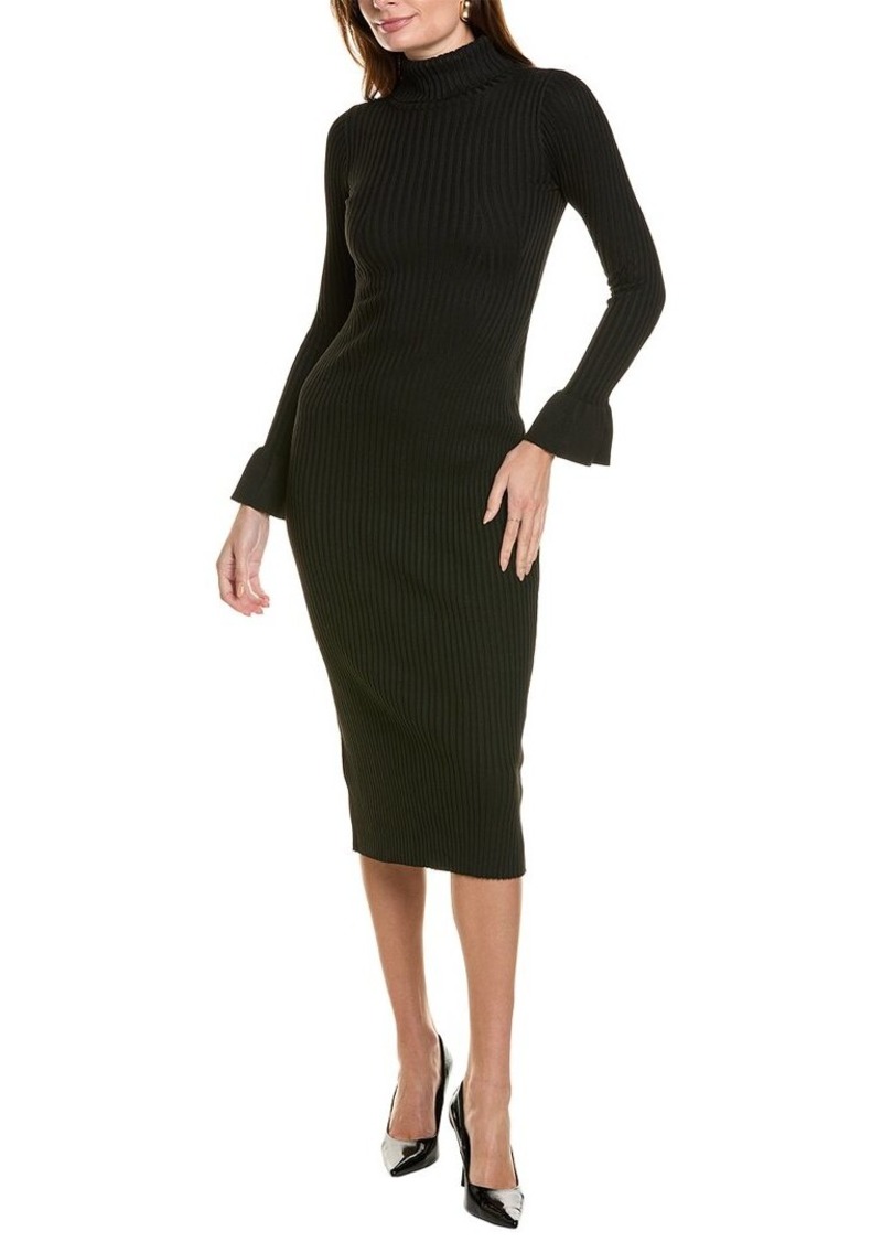 Bebe Bell-Sleeve Turtleneck Midi Dress