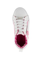 "Bebe Little and Big Girls Low Top With Holographic ""B"" Sneaker - Silver"