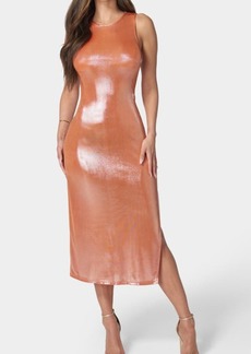 bebe Metallic Body-Con Midi Dress