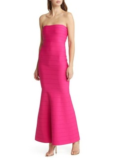 bebe Strapless Bandage Gown