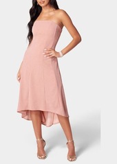 bebe Strapless High-Low Dress