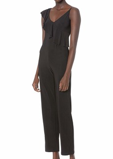 bebe Women's Asymmetrical Ruffle Jumpsuit