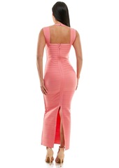 Bebe Women's Bandage Sweetheart Neck Gown - Coral