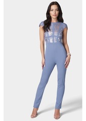 Bebe Women's Caged Lace Catsuit - Blue