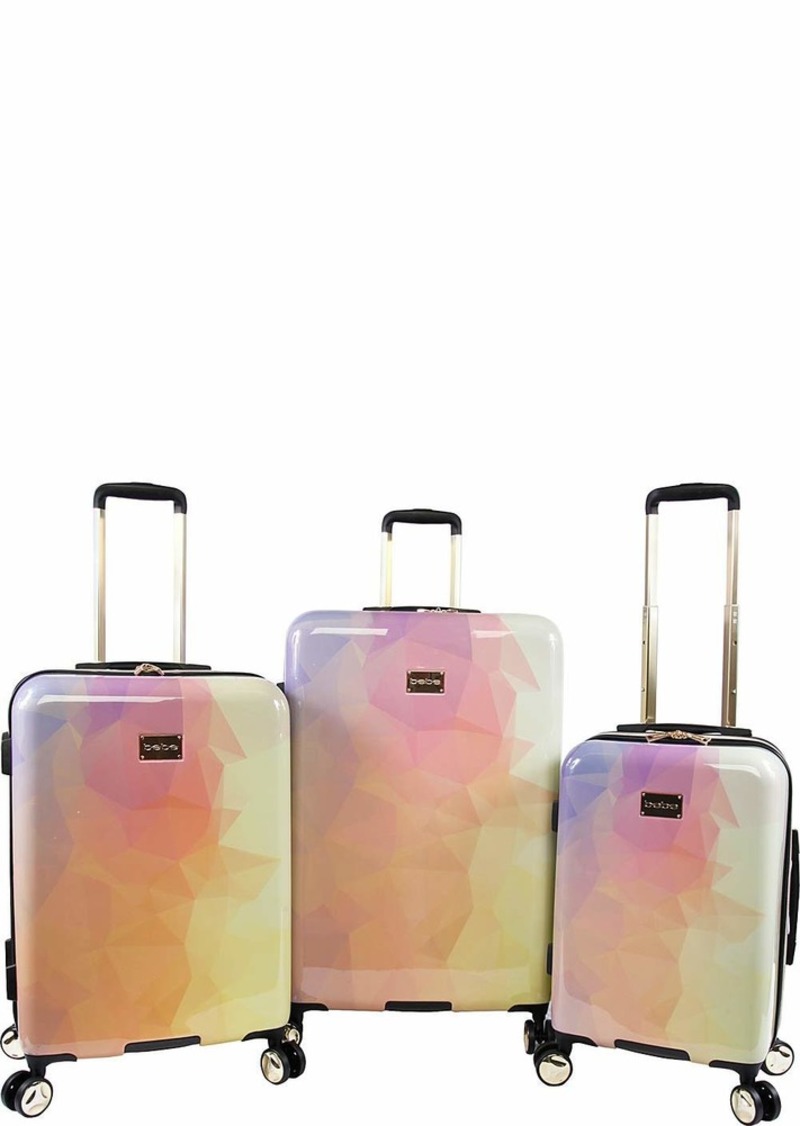 BEBE Women's Emma 3 Pc Spinner Suitcase Set Gradient Poly Telescoping Handles
