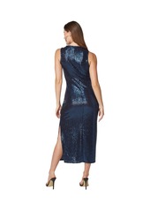 Bebe Women's Sequin Halter Dress - Navy