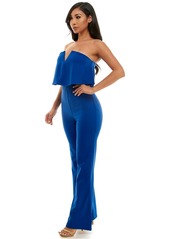 Bebe Women's Strapless Overlay Jumpsuit - Cobalt