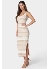 Bebe Women's Striped Sweater Midi Dress - Cream